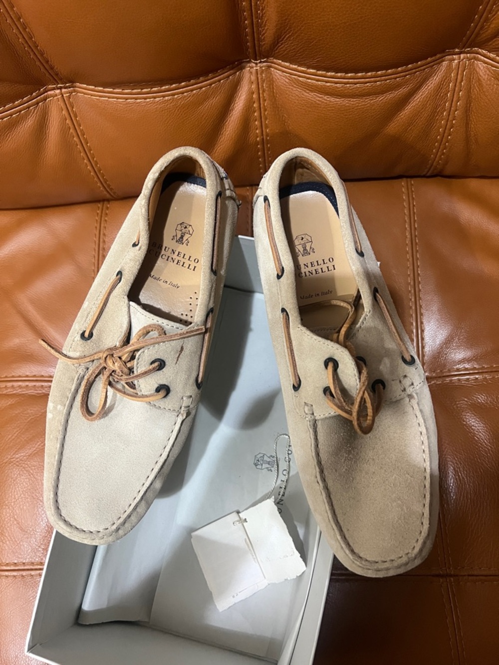 Brunello Cucinelli Boat Shoes . Sz 44. Suede